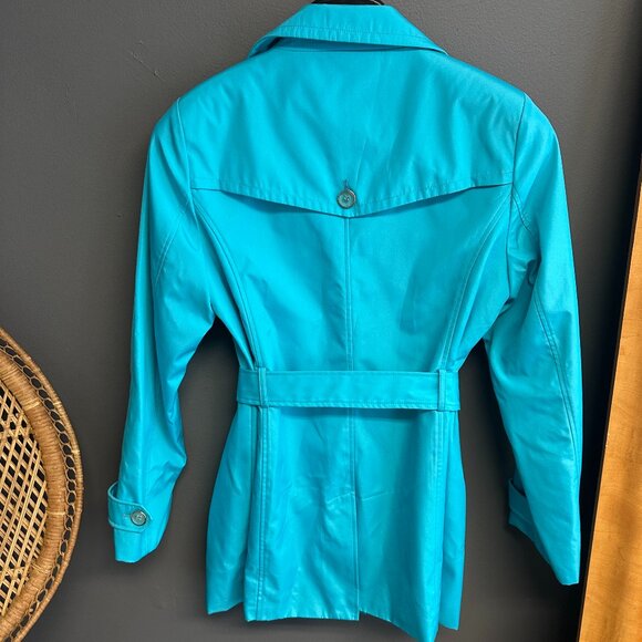 Metaphor Sky Blue‎ Trench Coat Womens Medium Spring Double Breasted Jacket - Picture 4 of 4